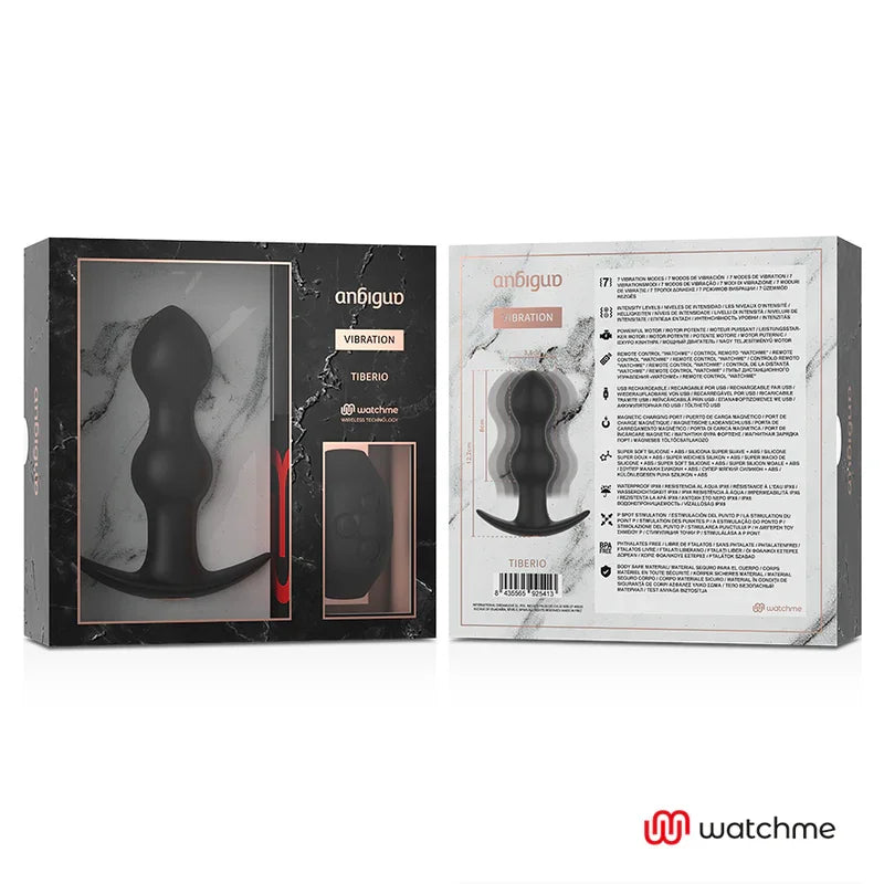 ANBIGUO - WATCHME CONTROL REMOTO PLUG VIBRADOR ANAL TIBERIO - Nuvica
