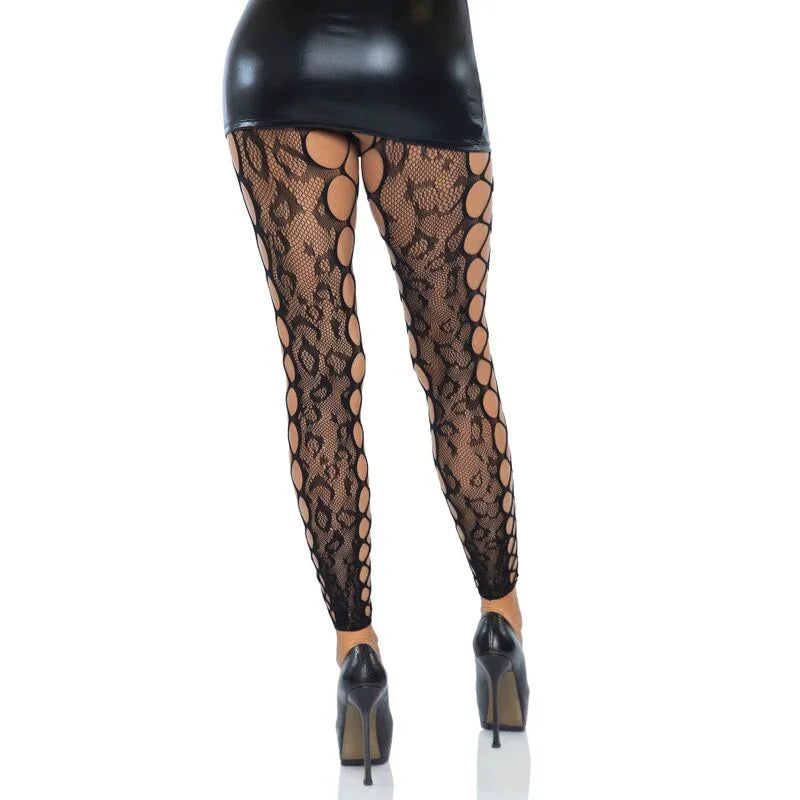 LEG AVENUE - FOOTLESS CROTHLESS TIGHTS ONE SIZE - Nuvica