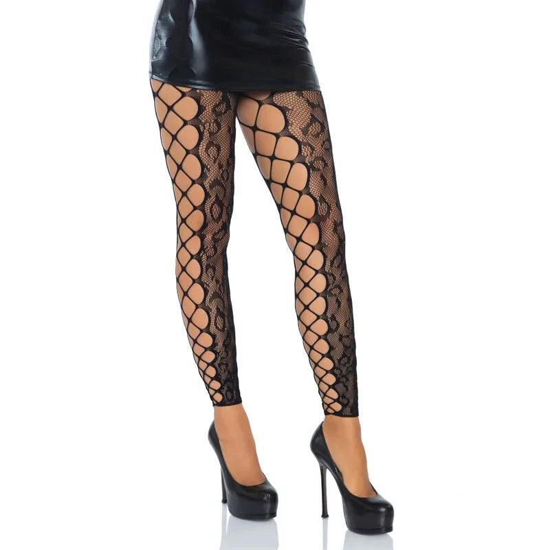 LEG AVENUE - FOOTLESS CROTHLESS TIGHTS ONE SIZE - Nuvica