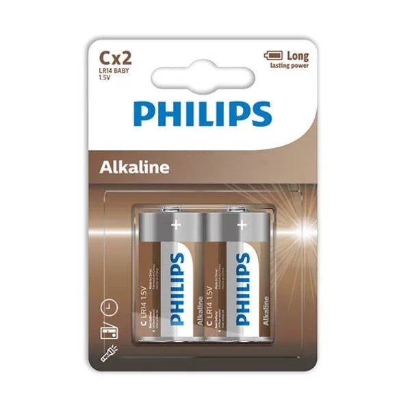 PHILIPS - ALKALINE PILA C LR14 BLISTER*2 - Nuvica