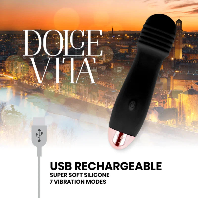 DOLCE VITA - VIBRADOR RECARGABLE TRES NEGRO 7 VELOCIDADES - Nuvica
