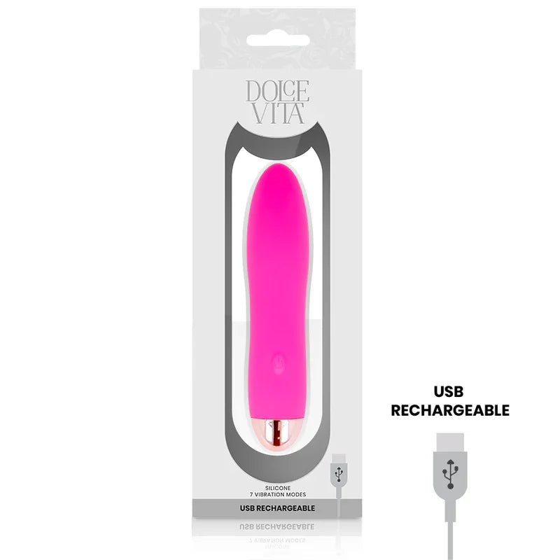 DOLCE VITA - VIBRADOR RECARGABLE FOUR ROSA 7 VELOCIDADES - Nuvica