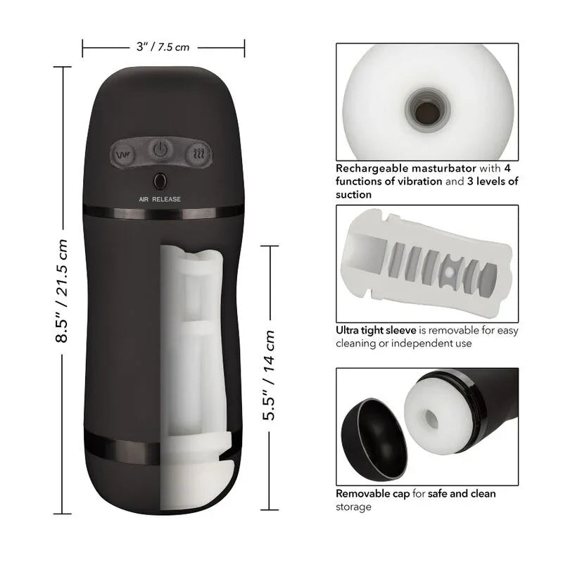 CALEXOTICS - OPTIMUM POWER MASTURBADOR CON VIBRACIÓN Y ONDAS ESTIMULADORAS - Nuvica
