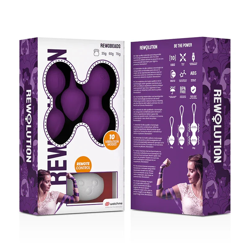 REWOLUTION - REWOBEADS BOLAS VIBRADORAS CONTROL REMOTO CON TECNOLOGIA WATCHME - Nuvica
