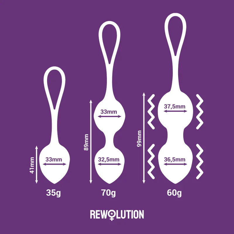 REWOLUTION - REWOBEADS BOLAS VIBRADORAS CONTROL REMOTO CON TECNOLOGIA WATCHME - Nuvica