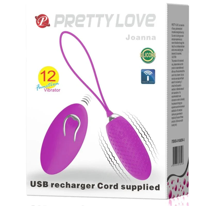PRETTY LOVE - JOANNA HUEVO VIBRADOR CONTROL REMOTO 12 MODOS - Nuvica