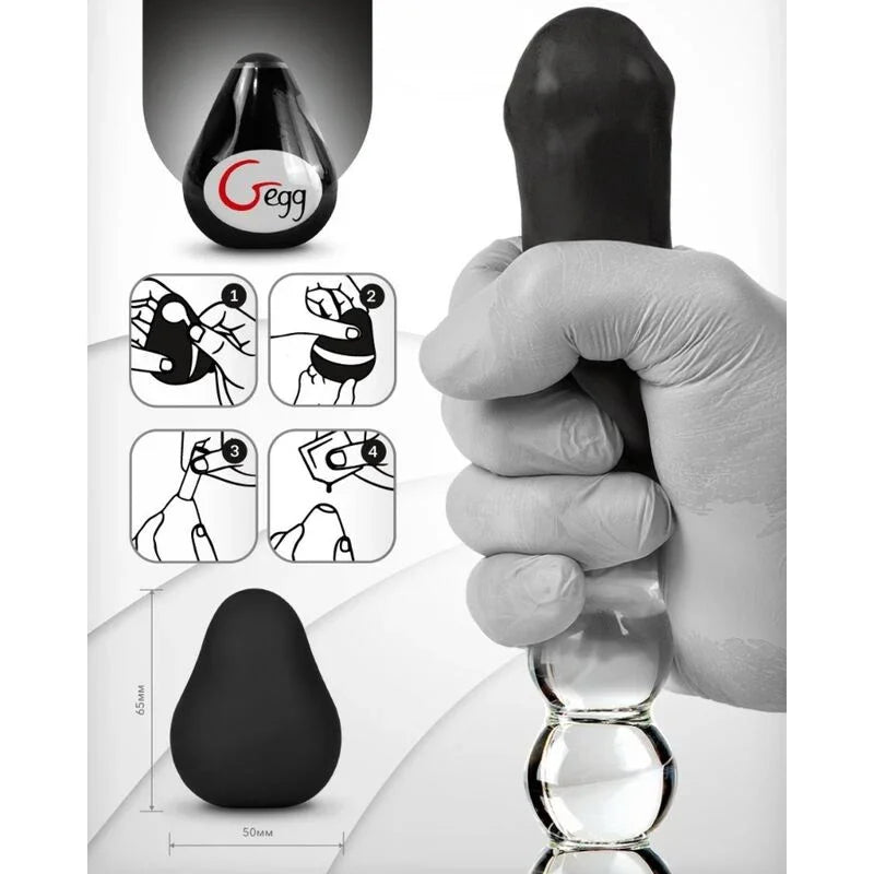 G-VIBE - HUEVO MASTURBADOR TEXTURADO REUTILIZABLE NEGRO - Nuvica