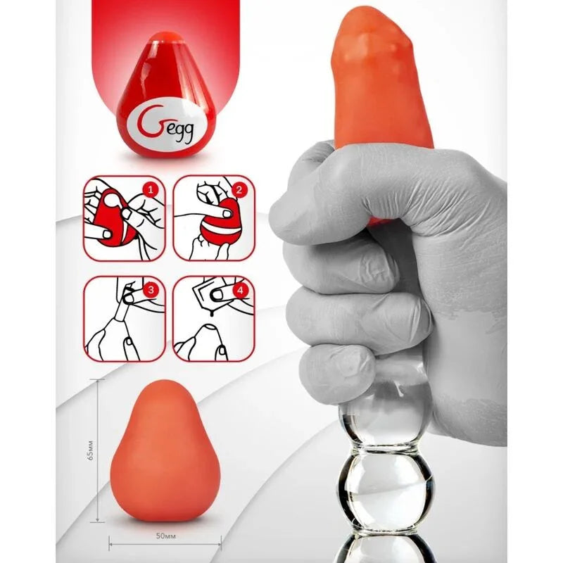 G-VIBE - HUEVO MASTURBADOR TEXTURADO REUTILIZABLE ROJO - Nuvica