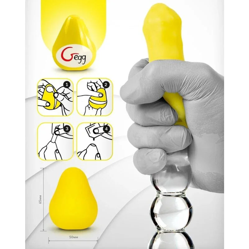 G-VIBE - HUEVO MASTURBADOR TEXTURADO REUTILIZABLE AMARILLO - Nuvica
