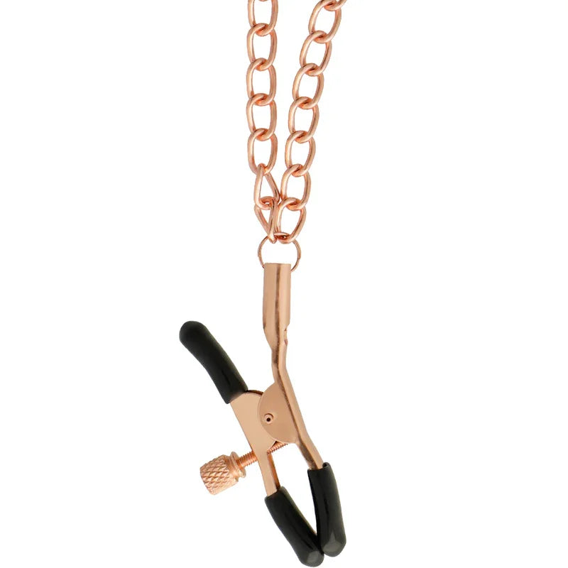 BEGME - BLACK EDITION COLLAR CON CADENAS Y PINZAS PEZONES CON FORRO DE NEOPRENO - Nuvica