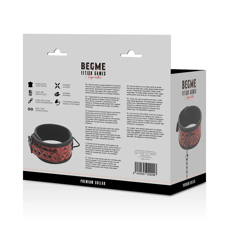 BEGME - RED EDITION COLLAR CUERO VEGANO CON FORRO DE NEOPRENO - Nuvica