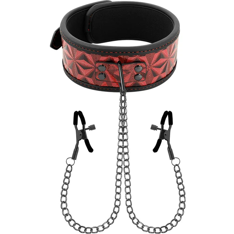 BEGME - RED EDITION COLLAR CON CADENAS Y PINZAS PEZONES CON FORRO DE NEOPRENO - Nuvica
