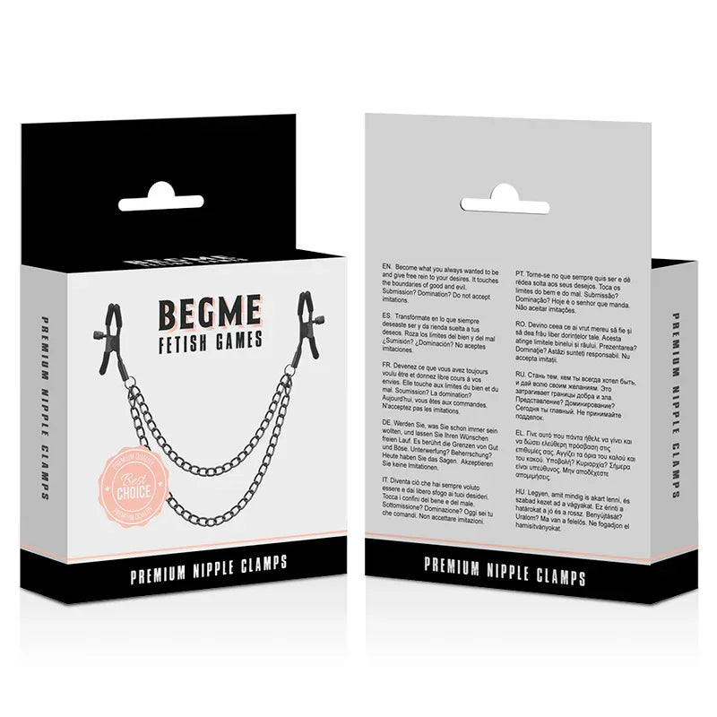 BEGME - RED EDITION PINZAS PEZONES CON CADENA - Nuvica