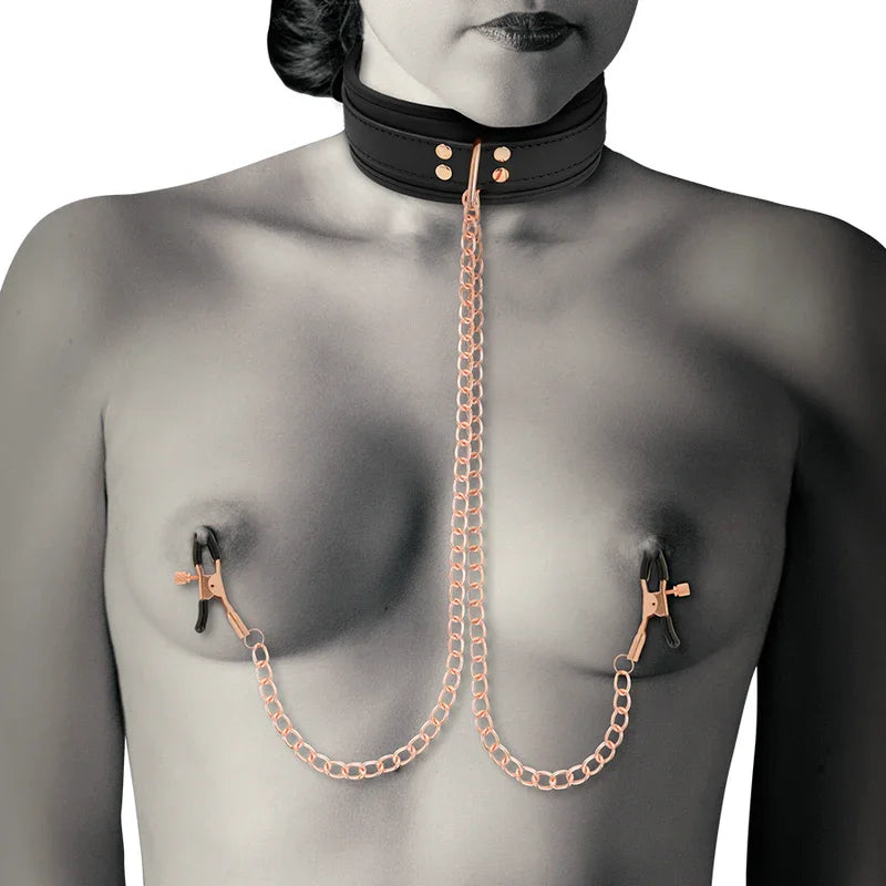COQUETTE CHIC DESIRE - FANTASY COLLAR CON PINZAS PEZONES CON FORRO DE NEOPRENO - Nuvica