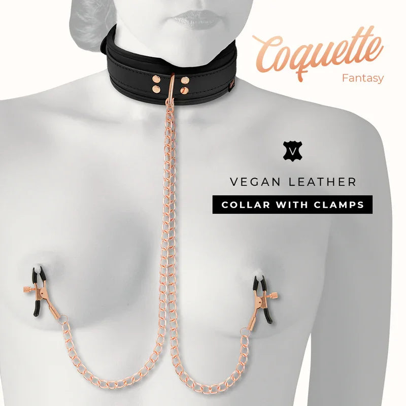 COQUETTE CHIC DESIRE - FANTASY COLLAR CON PINZAS PEZONES CON FORRO DE NEOPRENO - Nuvica