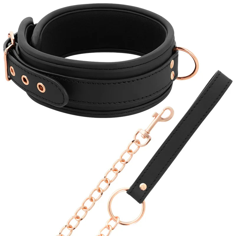 COQUETTE CHIC DESIRE - FANTASY COLLAR CUERO VEGANO CON CORREA Y FORRO DE NEOPRENO - Nuvica