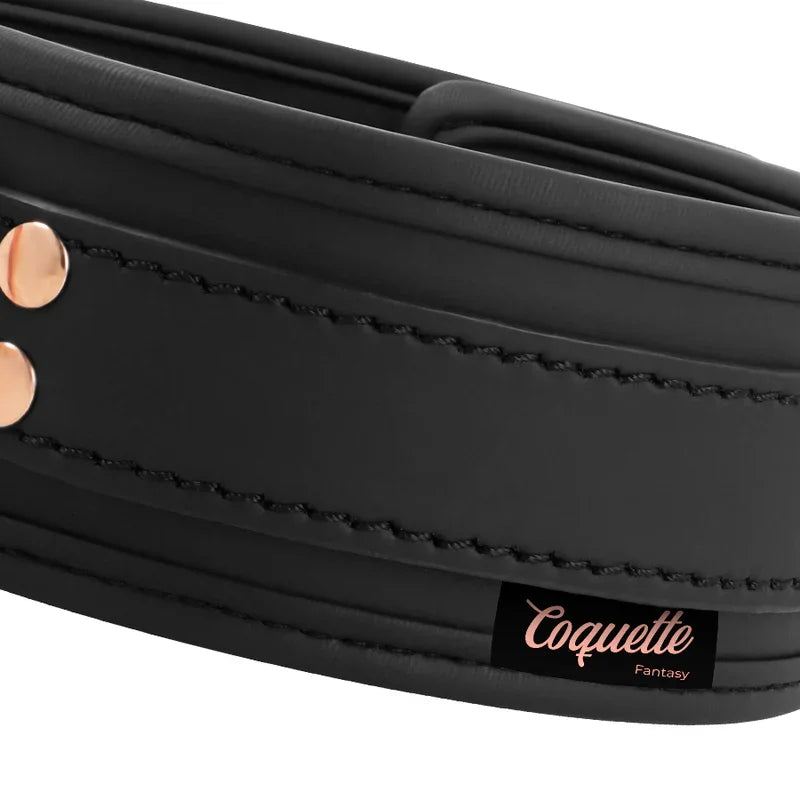 COQUETTE CHIC DESIRE - FANTASY COLLAR CUERO VEGANO CON CORREA Y FORRO DE NEOPRENO - Nuvica