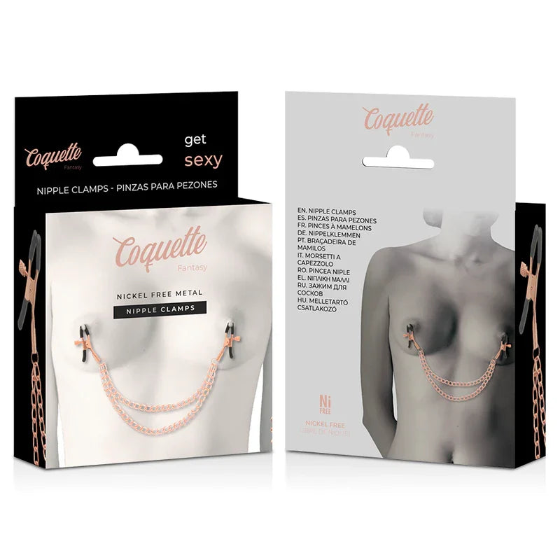 COQUETTE CHIC DESIRE - FANTASY PINZAS METALICAS PEZONES CON CADENA - Nuvica
