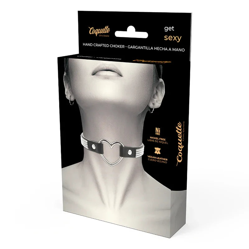 COQUETTE CHIC DESIRE - CHOKER CUERO VEGANO CORAZON - Nuvica