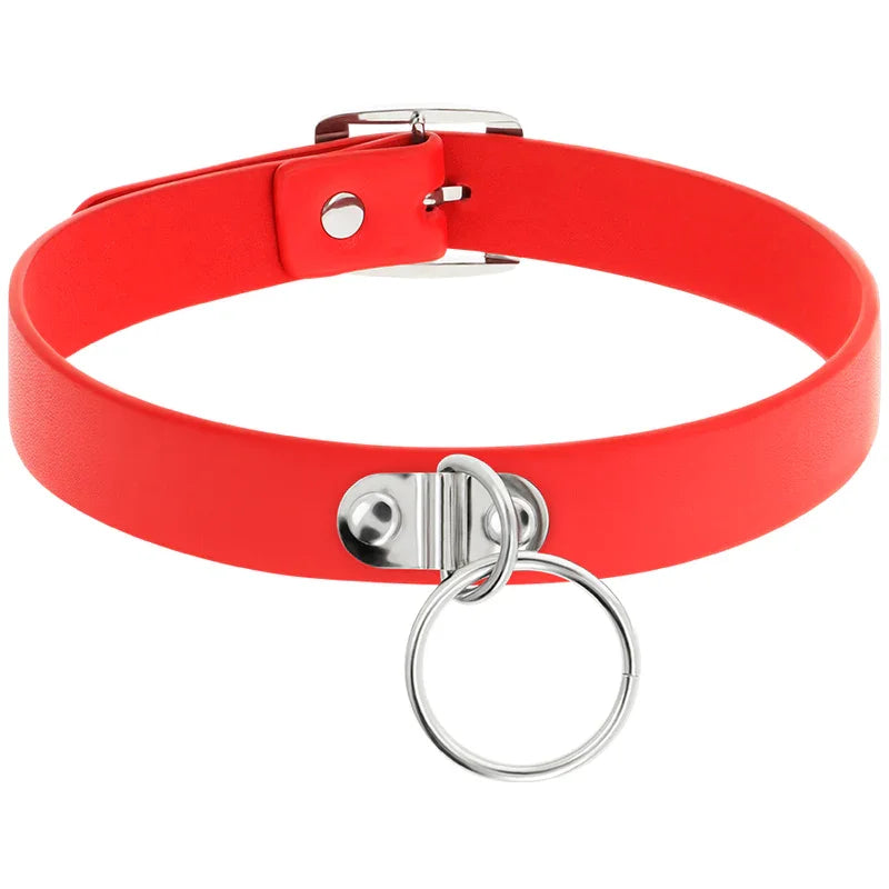 COQUETTE CHIC DESIRE - COLLAR CUERO VEGANO ROJO ACCESORIO WOMAN FETISH - Nuvica