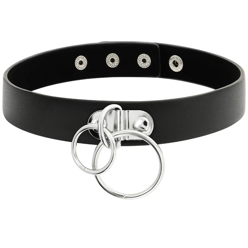COQUETTE CHIC DESIRE - CHOKER CUERO VEGANO DOBLE ANILLA - Nuvica
