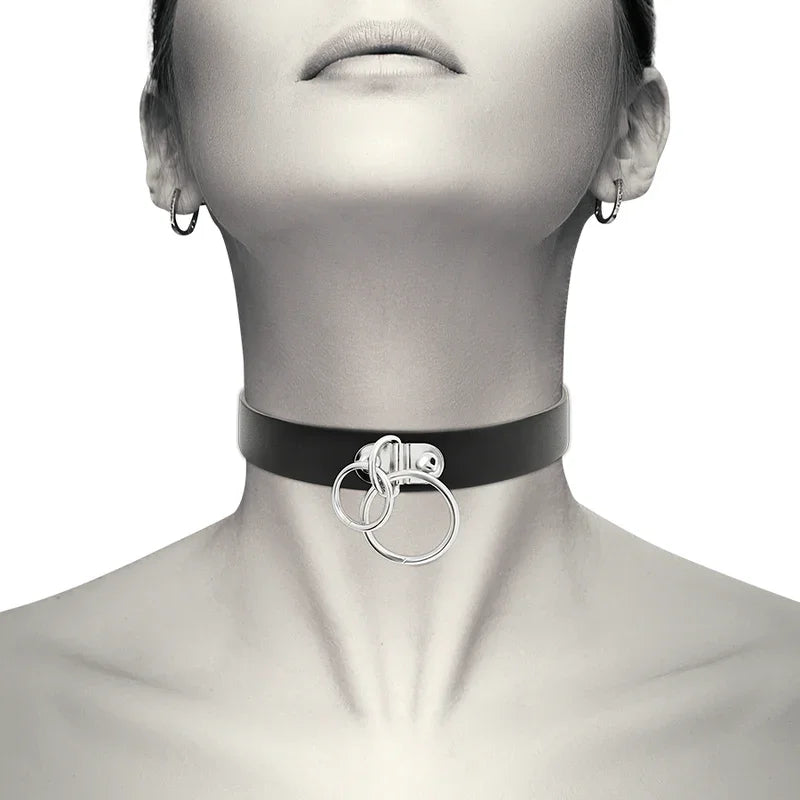 COQUETTE CHIC DESIRE - CHOKER CUERO VEGANO DOBLE ANILLA - Nuvica