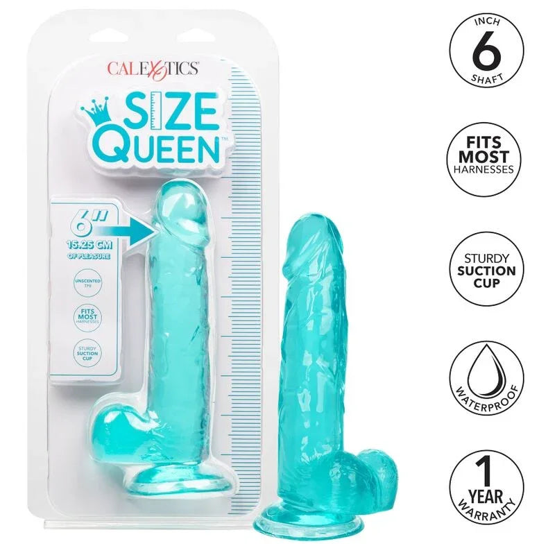 CALEXOTICS - SIZE QUEEN DILDO AZUL 15.3 CM - Nuvica