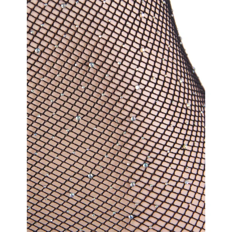QUEEN LINGERIE - VESTIDO CUERPO DE RED CON BRILLANTES S/L - Nuvica
