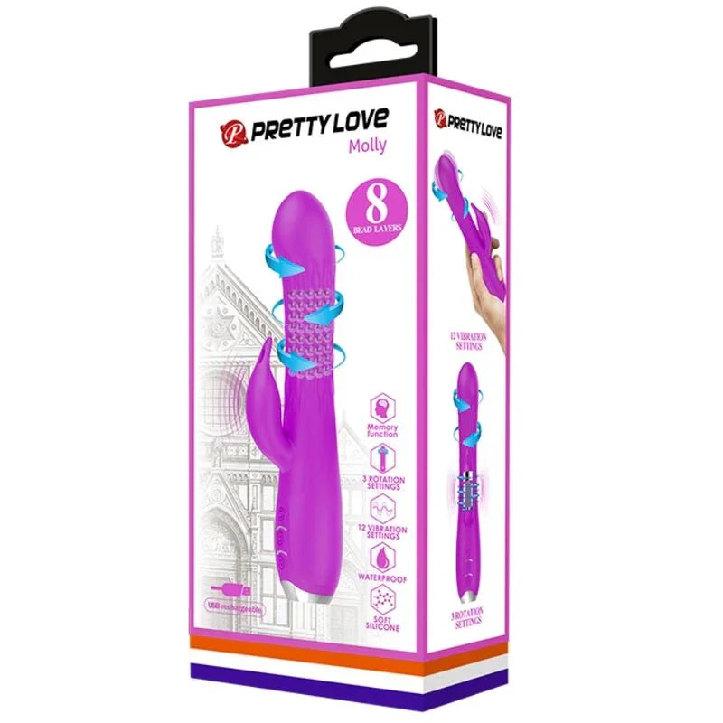 PRETTY LOVE - MOLLY VIBRADOR CON ROTACION RECARGABLE - Nuvica