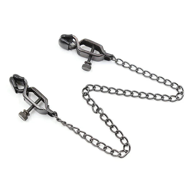OHMAMA FETISH - PINZAS METAL CON CADENA NEGRO - Nuvica