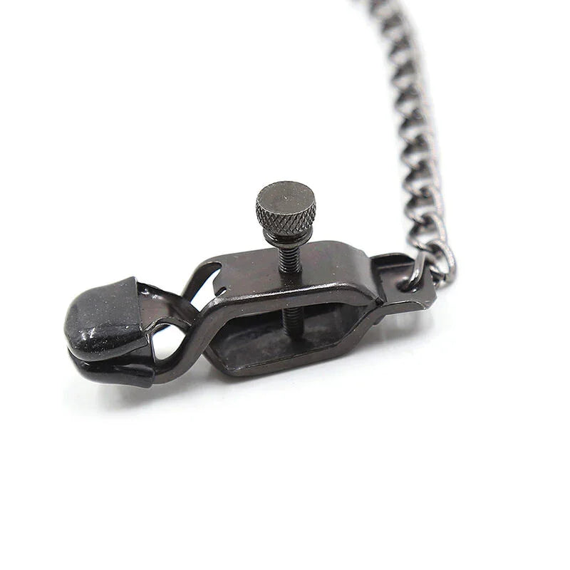OHMAMA FETISH - PINZAS METAL CON CADENA NEGRO - Nuvica