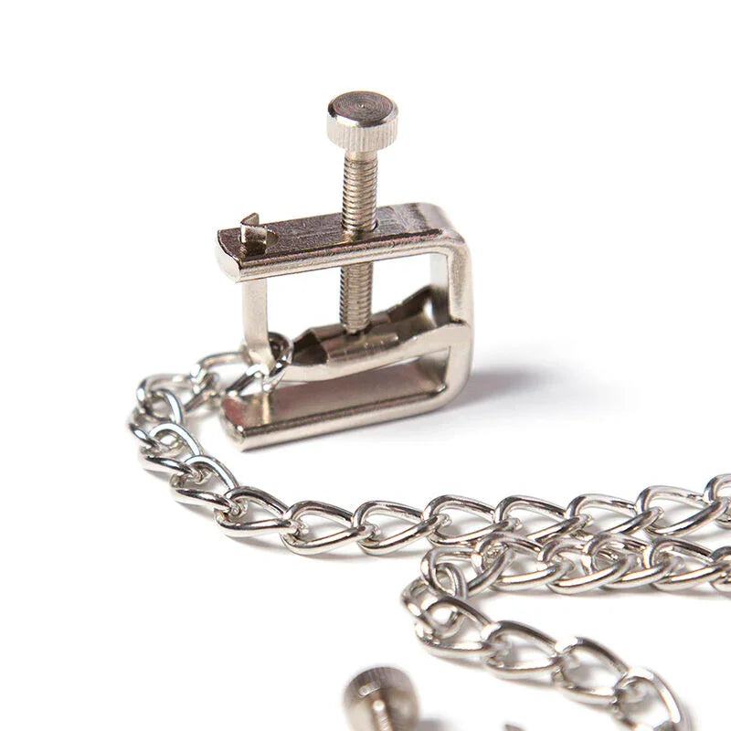 OHMAMA FETISH - PINZAS METALICAS TORNILLO CON CADENA - Nuvica