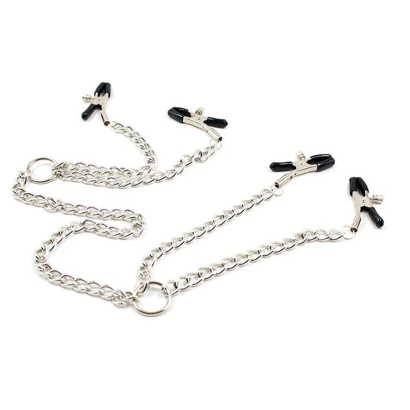 OHMAMA FETISH - 4 PINZAS PEZONES CON CADENAS - Nuvica