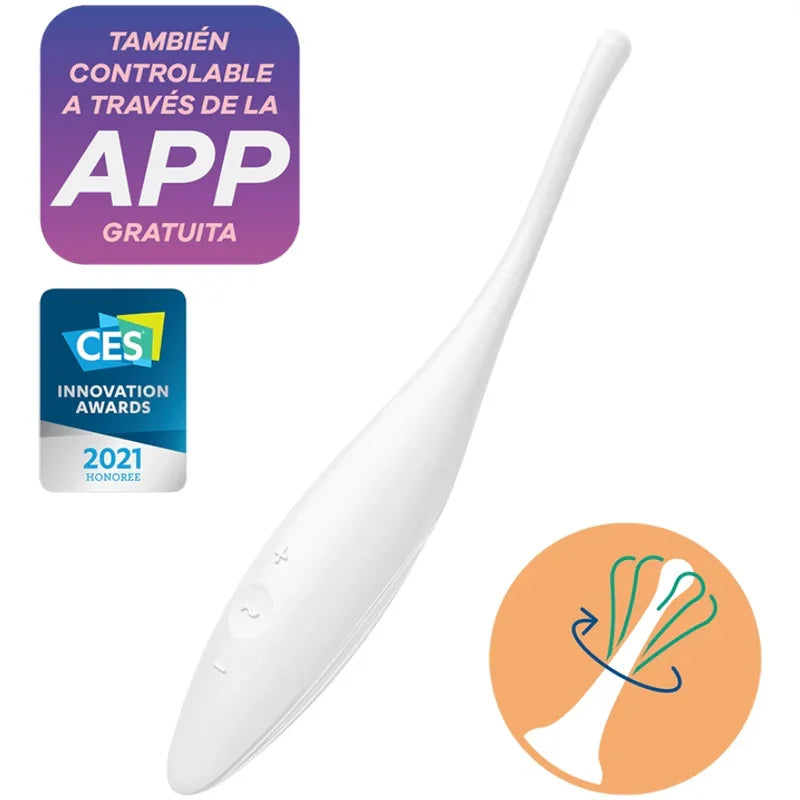 SATISFYER - TWIRLING JOY ESTIMULADOR CLITORIS BLANCO - Nuvica