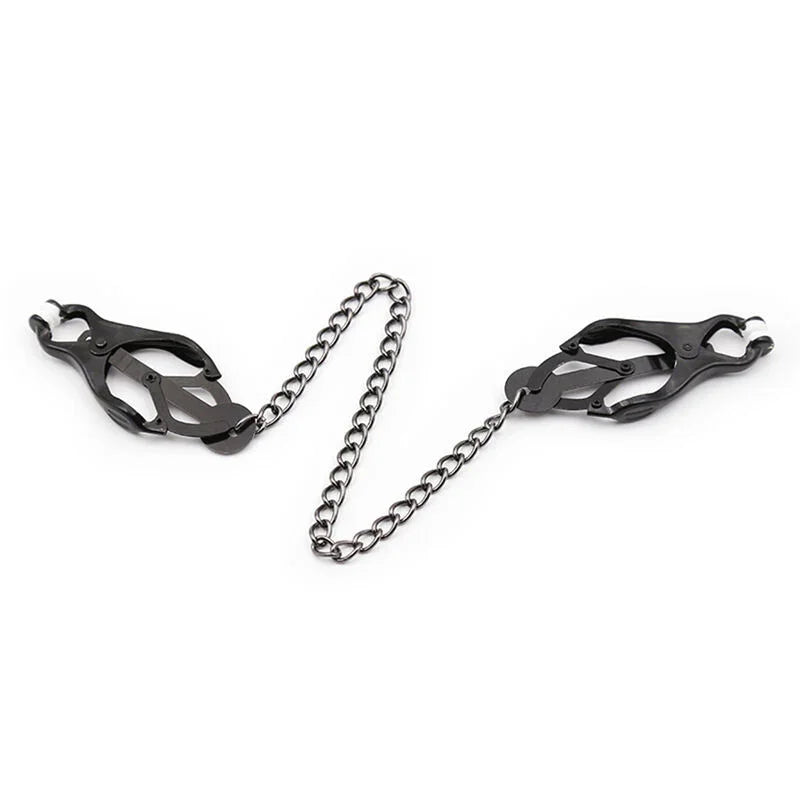 OHMAMA FETISH - PINZAS PEZONES JAPONEAS CON CADENA NEGRA - Nuvica
