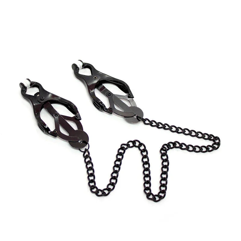 OHMAMA FETISH - PINZAS PEZONES JAPONEAS CON CADENA NEGRA - Nuvica