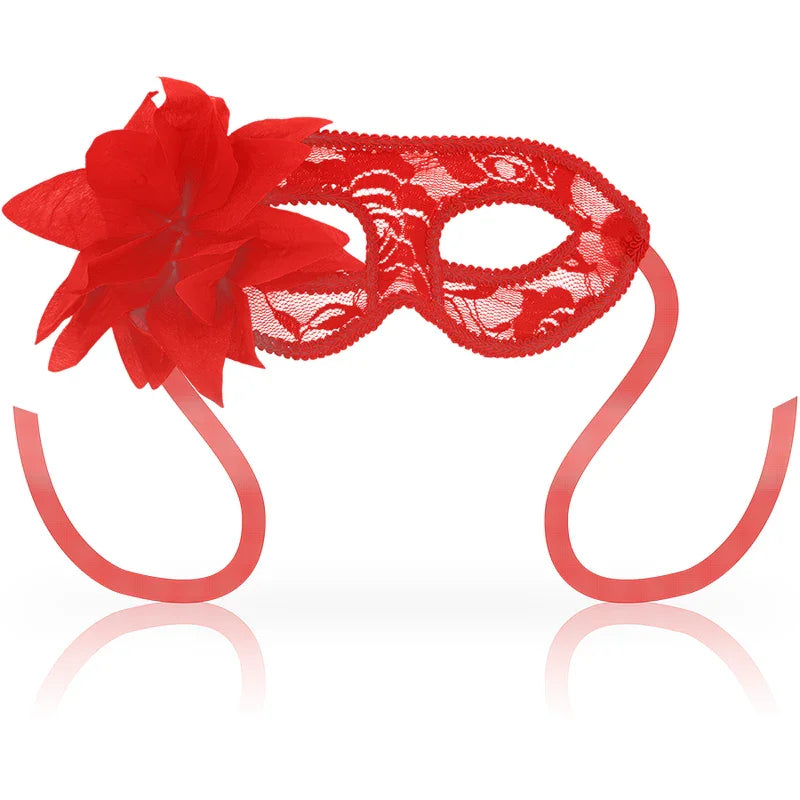 OHMAMA - MASKS ANTIFAZ CON ENCAJES Y FLOR ROJO - Nuvica