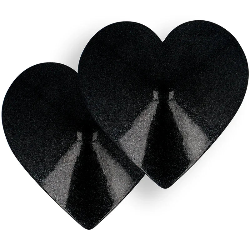 COQUETTE CHIC DESIRE - CUBRE PEZONES METAL CORAZONES NEGROS - Nuvica