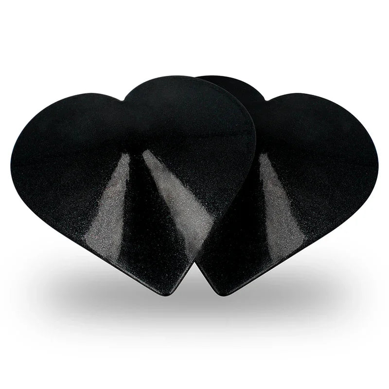 COQUETTE CHIC DESIRE - CUBRE PEZONES METAL CORAZONES NEGROS - Nuvica