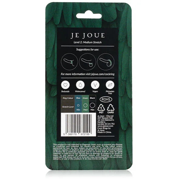 JE JOUE - ANILLO SILICONA VERDE - ESTRANGULAMIENTO MEDIO - Nuvica