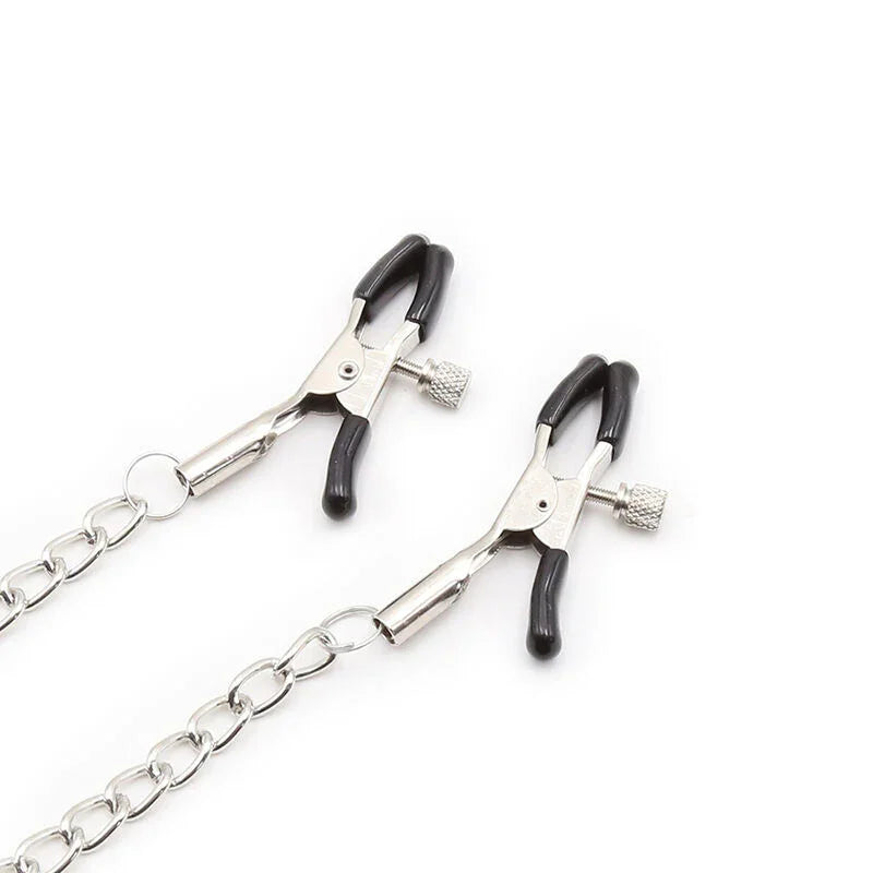 OHMAMA FETISH - MORDAZA DE ANILLA CON CADENAS Y PINZAS PEZONES - Nuvica