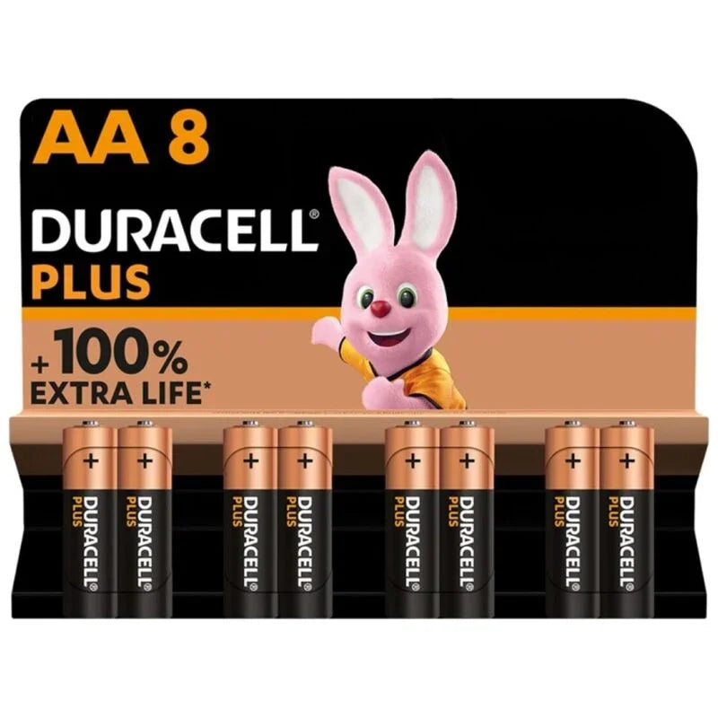 DURACELL - PLUS POWER 100 PILA ALCALINA AA LR6 BLISTER*8 - Nuvica