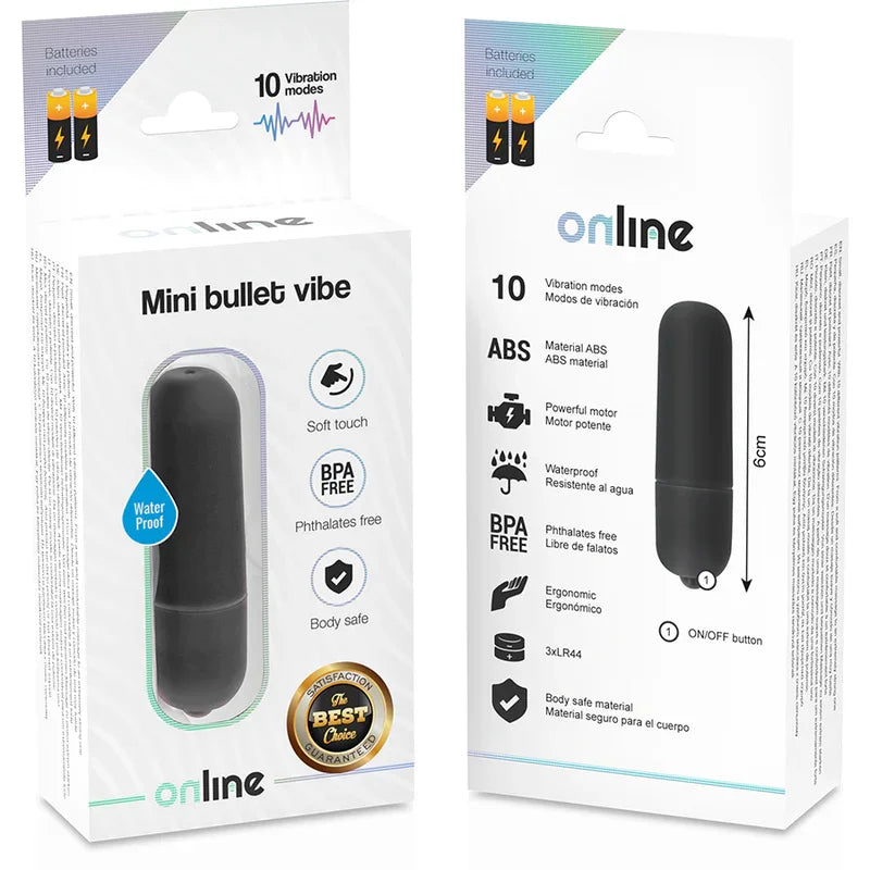 ONLINE - MINI BALA VIBRADORA NEGRO - Nuvica
