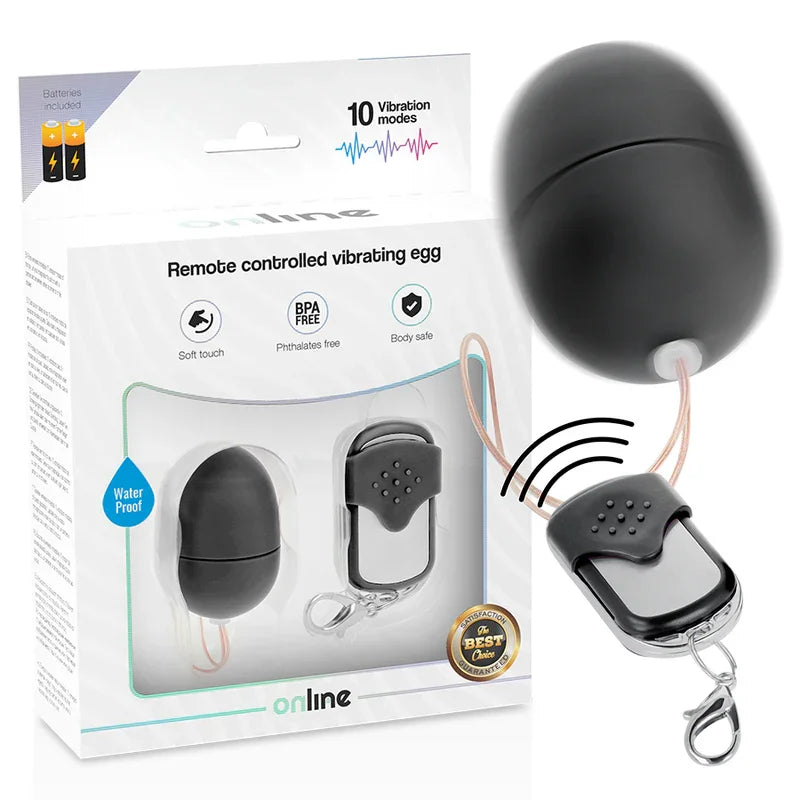 ONLINE - HUEVO VIBRADOR CONTROL REMOTO S NEGRO - Nuvica