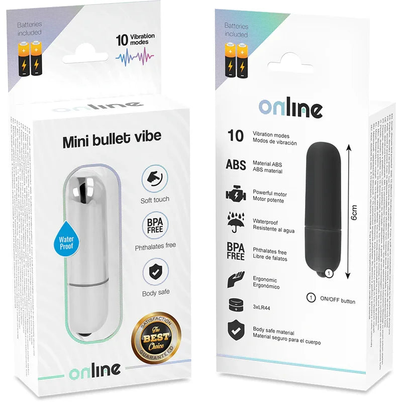ONLINE - MINI BALA VIBRADORA PLATEADA - Nuvica