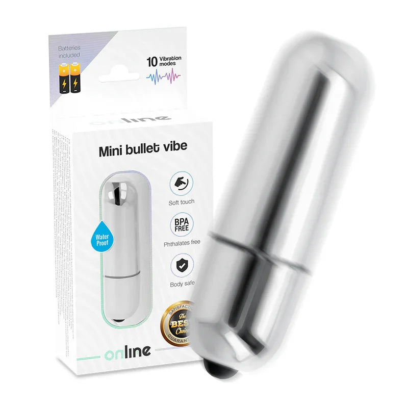 ONLINE - MINI BALA VIBRADORA PLATEADA - Nuvica