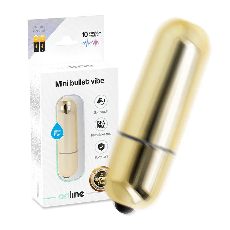 ONLINE - MINI BALA VIBRADORA DORADA - Nuvica