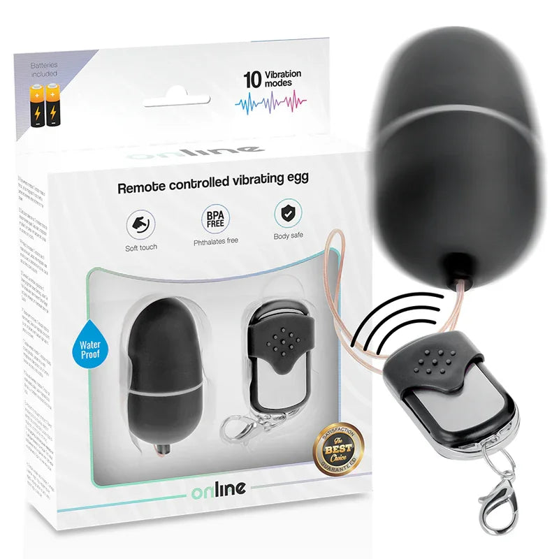 ONLINE - HUEVO VIBRADOR CONTROL REMOTO M NEGRO - Nuvica