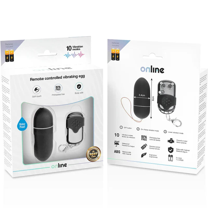 ONLINE - HUEVO VIBRADOR CONTROL REMOTO L NEGRO - Nuvica