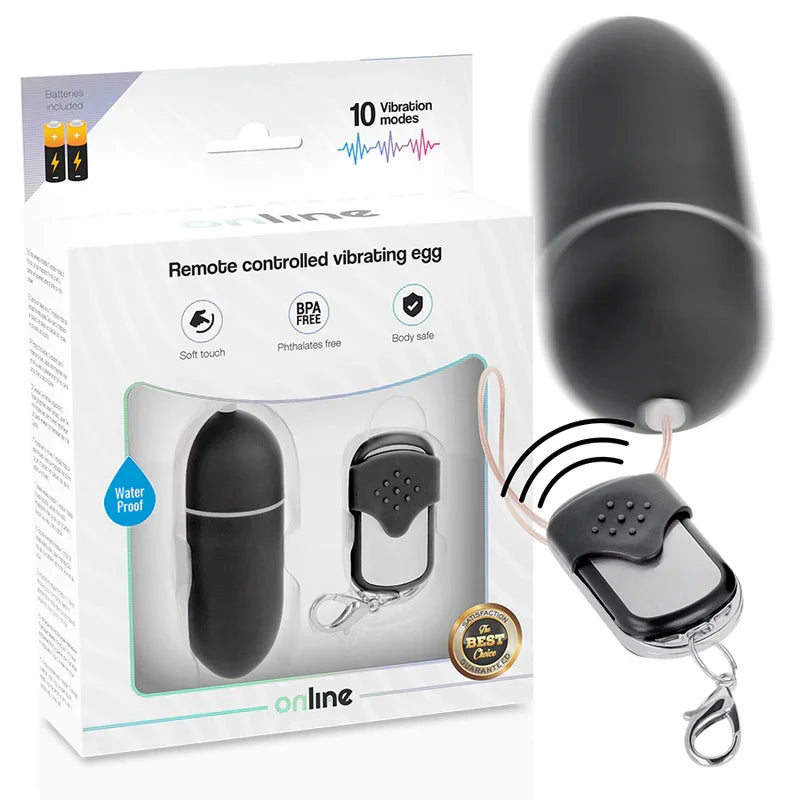 ONLINE - HUEVO VIBRADOR CONTROL REMOTO L NEGRO - Nuvica